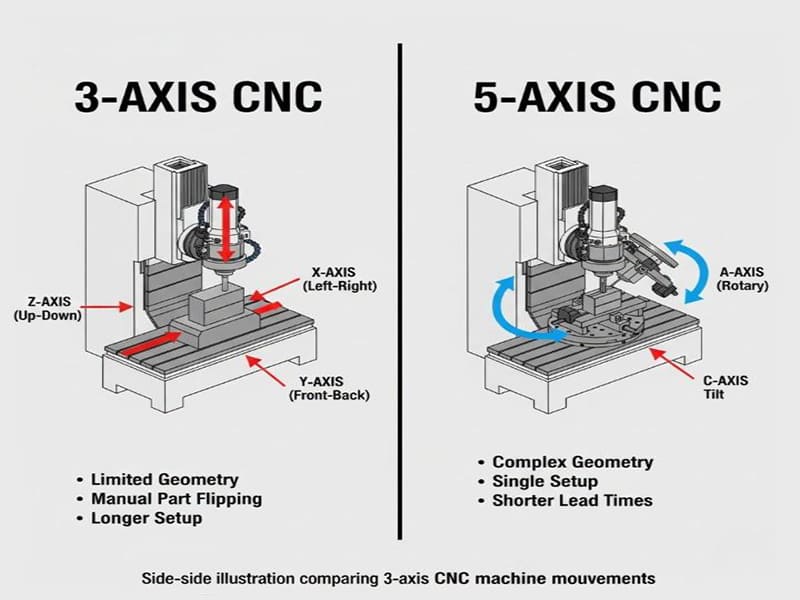 5 Axis CNC Machine vs 3 Axis Machining 800×600 5 Axis CNC Machine vs 3 Axis Machining 800x600